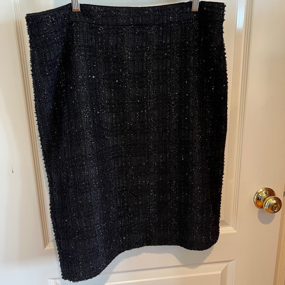 Ann Taylor black sequin pencil skirt